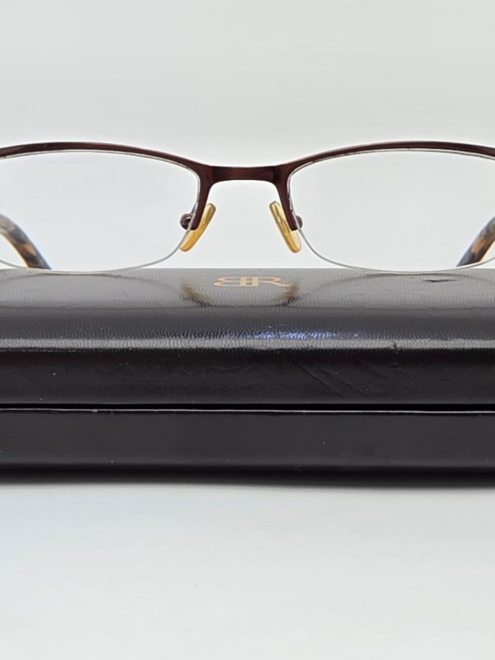 Banana Republic Larissa Brown Semi Rimless Eyeglasses Frame w Flexhinge and Case